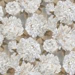 Ophelia - große weiße Blüten auf hellbraunem Grund