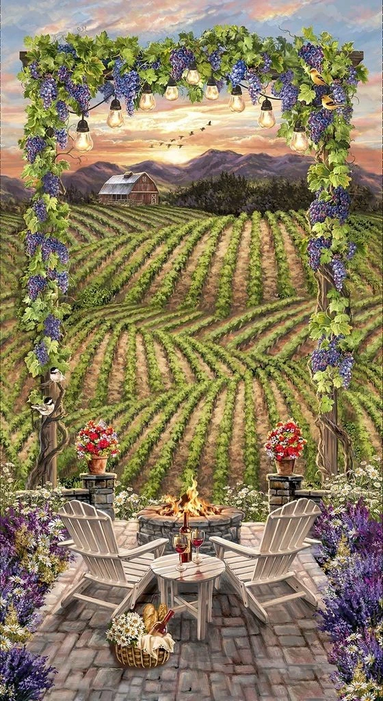 Beautiful Vineyard Sunset - Panel