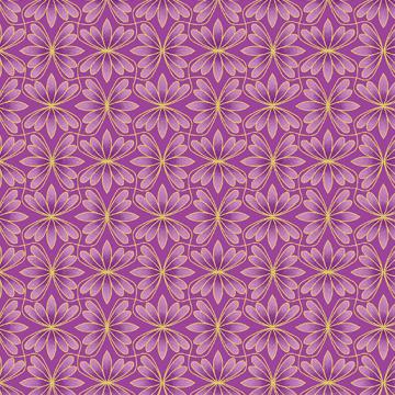 Blütenblätter Zeichnung purple/gold - 1 Stück = 2,80 Meter