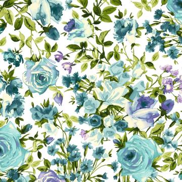 Blumenvielfalt türkisblau - Bloom On - 1 Stück = 3,40 Meter