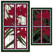 Winter Garden  - Amaryllis auf weiß Panel