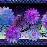 Dazzle - Blüten Bordüre purple - 1 Stück = 3,20 Meter