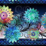 Dazzle - Blüten Bordüre blue - 1 Stück = 2,40 Meter