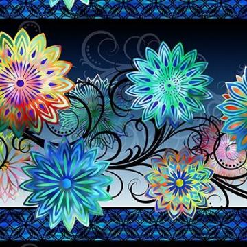 Dazzle - Blüten Bordüre blue - 1 Stück = 2,40 Meter