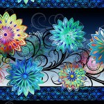 Dazzle - Blüten Bordüre blue - 1 Stück = 2,40 Meter