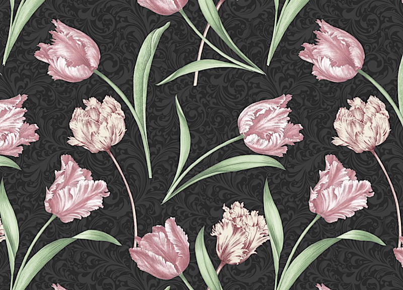 Etched Tulips schwarz