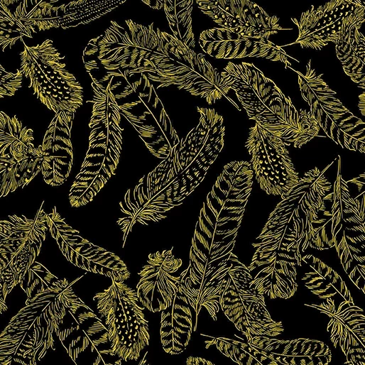 Gilded Feathers- Black/Gold