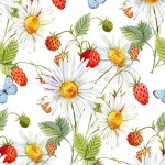 Hedgehog Hollow - Walderdbeeren und Gänseblümchen - 1 Stück = 1,00 Meter
