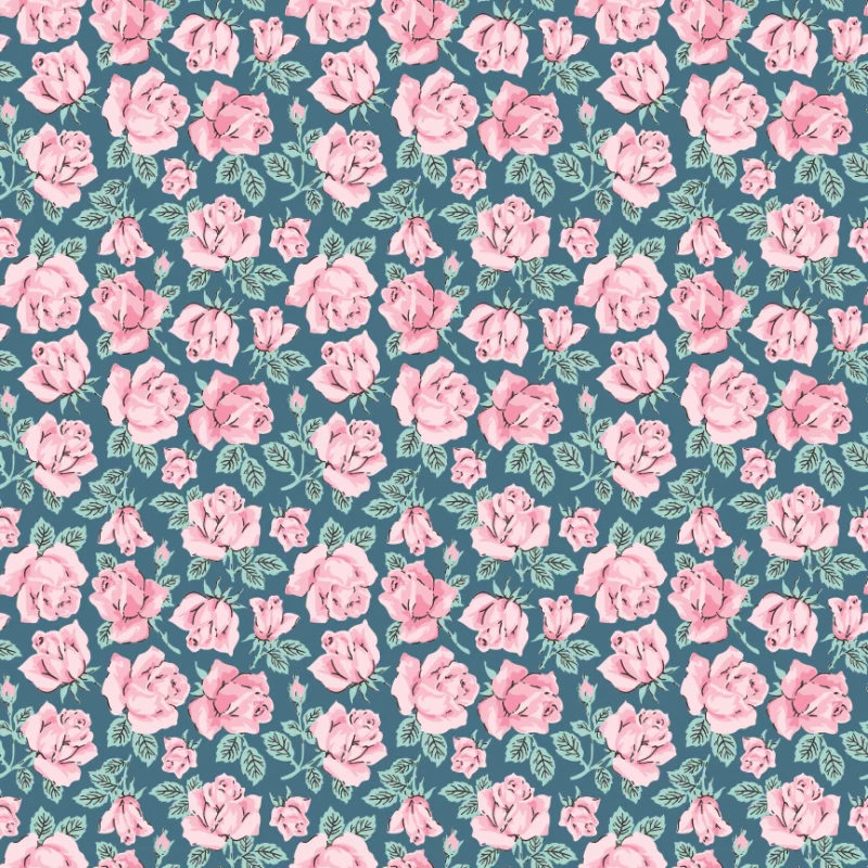 Carol´s Roses - Teal - 1 Stück = 1,10 Meter