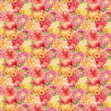 Morning Blossom - Chrysanthemen Blüten allover