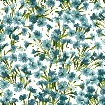 Nelken allover türkis - Bloom On - 1 Stück = 3,20 Meter