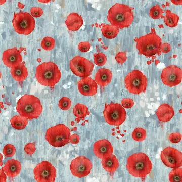 Poppy Meadow - Poppy blue multi
