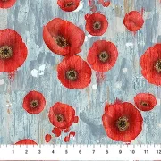 Poppy Meadow - Poppy blue multi