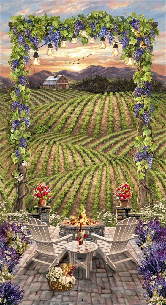 Beautiful Vineyard Sunset - Panel