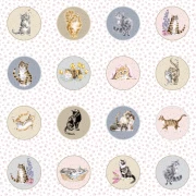 Whiskers & Paws - Panel Circle Cats