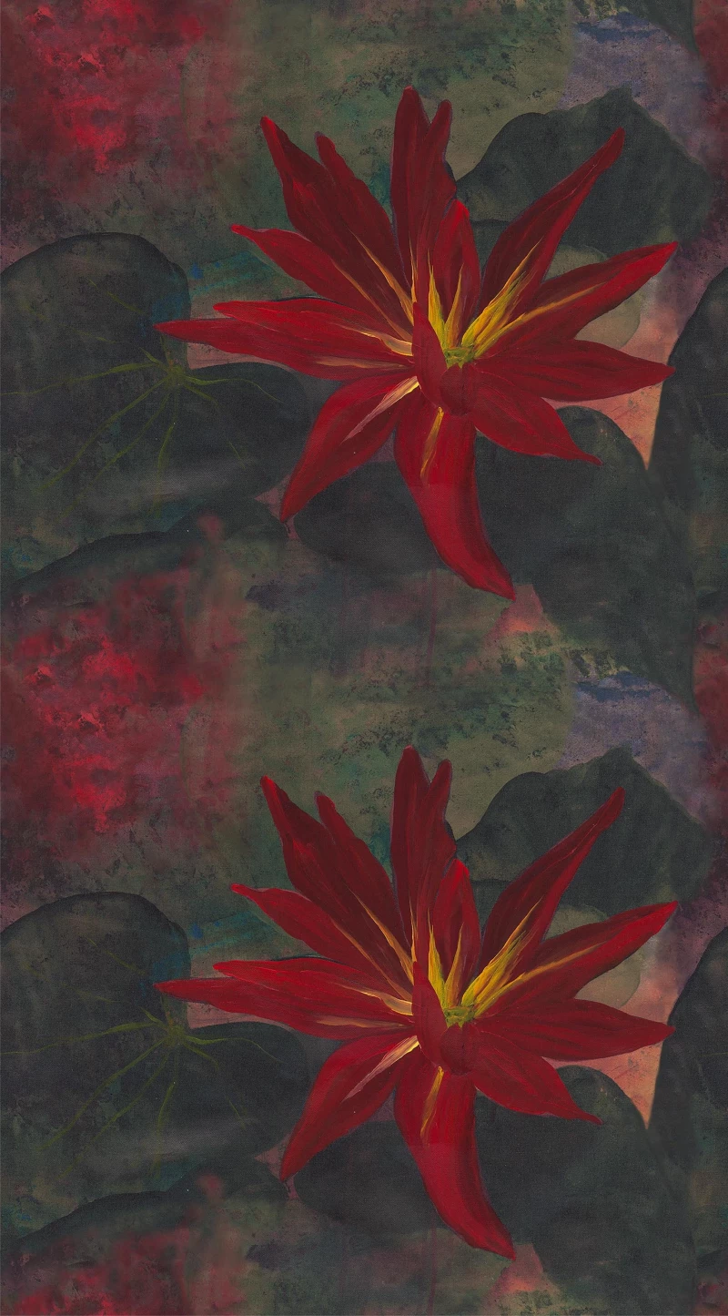 Winter Garden - 2 rote Blüten Panel