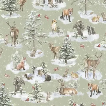 Woodland Whispers - Wildtiere grün