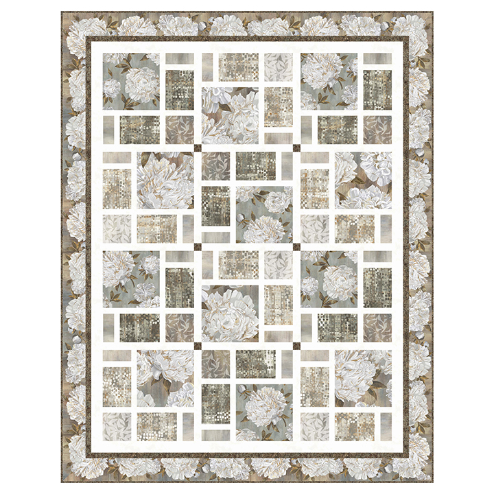 Ophelia - weiße Blüten auf graubraunem Grund