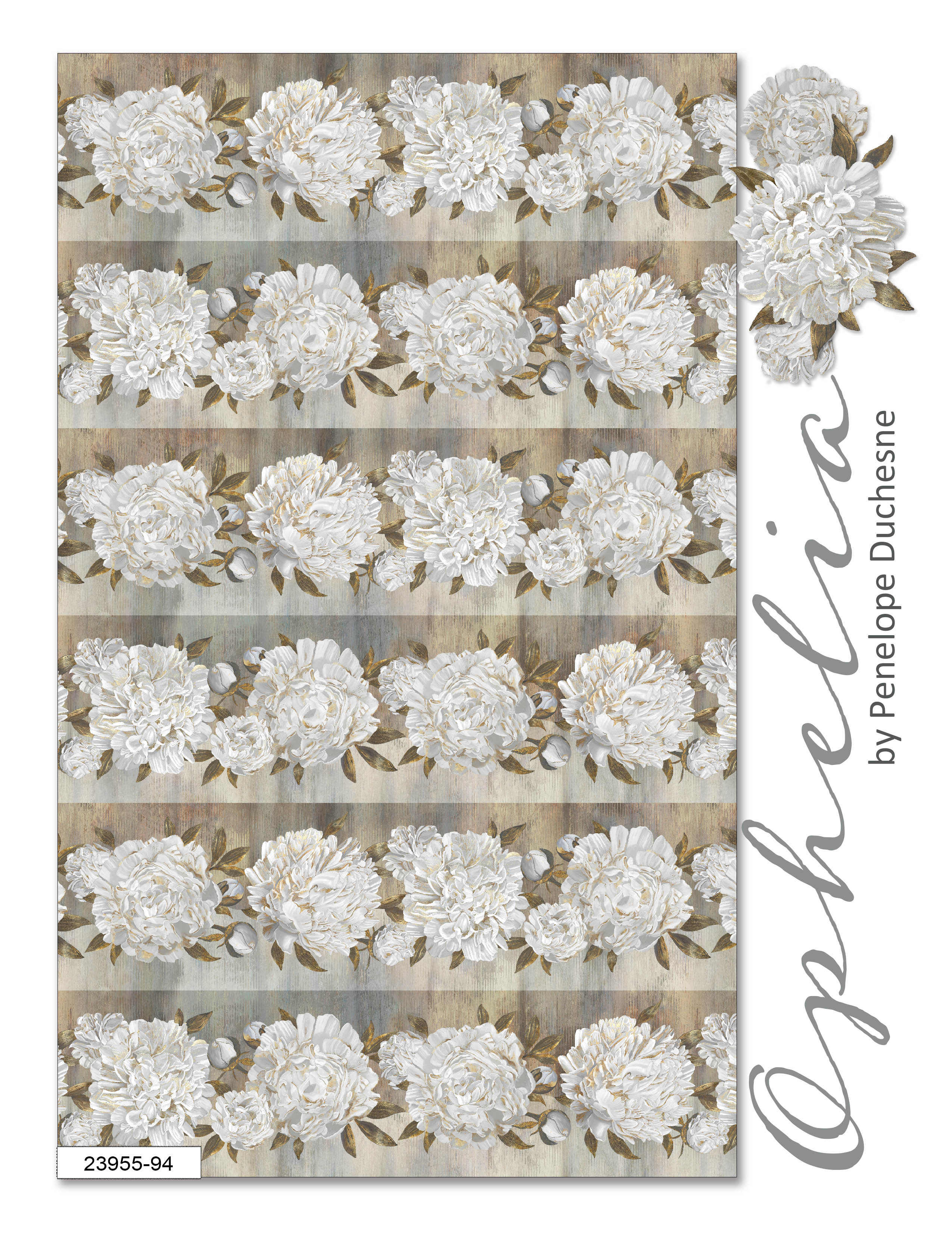 Ophelia - weiße Blüten bordürenartig - 1 Stück = 2,30 Meter