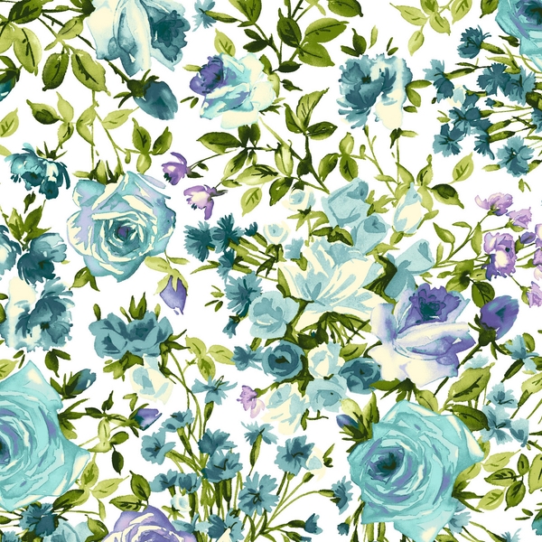 Blumenvielfalt türkisblau - Bloom On - 1 Stück = 3,40 Meter