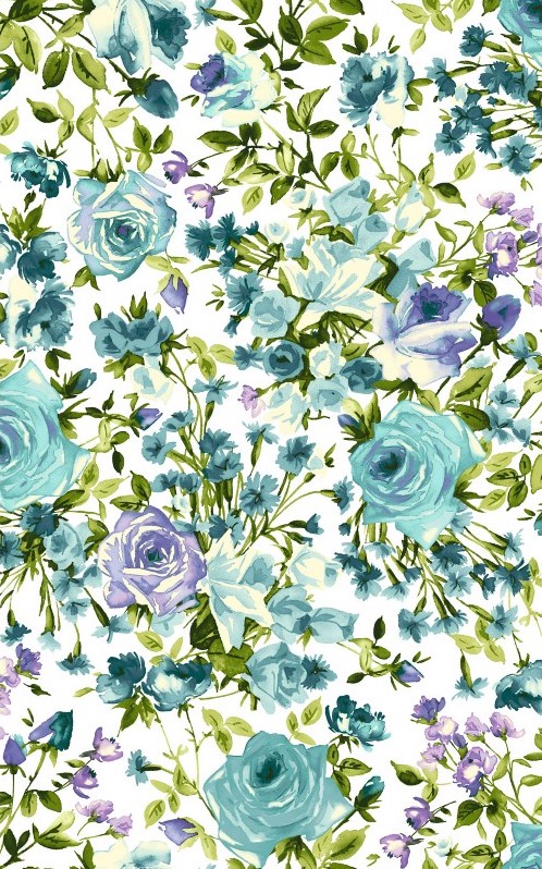 Blumenvielfalt türkisblau - Bloom On - 1 Stück = 3,40 Meter