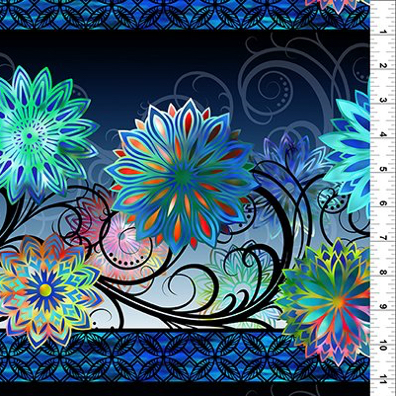 Dazzle - Blüten Bordüre blue - 1 Stück = 2,40 Meter