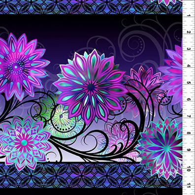 Dazzle - Blüten Bordüre purple - 1 Stück = 3,20 Meter