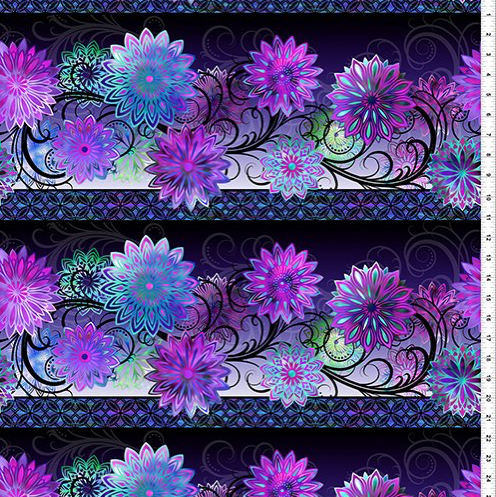 Dazzle - Blüten Bordüre purple - 1 Stück = 3,20 Meter