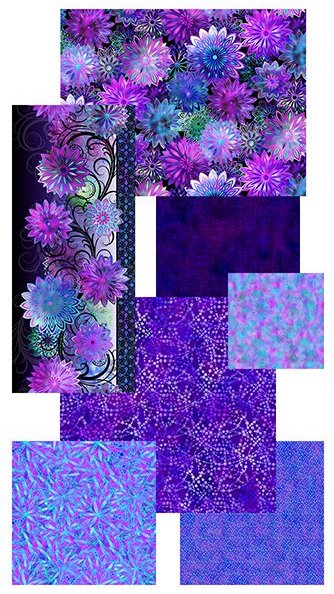 Dazzle - Blüten Bordüre purple - 1 Stück = 3,20 Meter