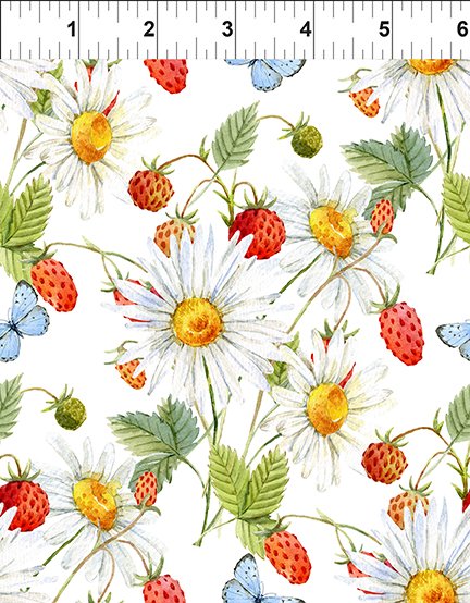Hedgehog Hollow - Walderdbeeren und Gänseblümchen - 1 Stück = 1,00 Meter