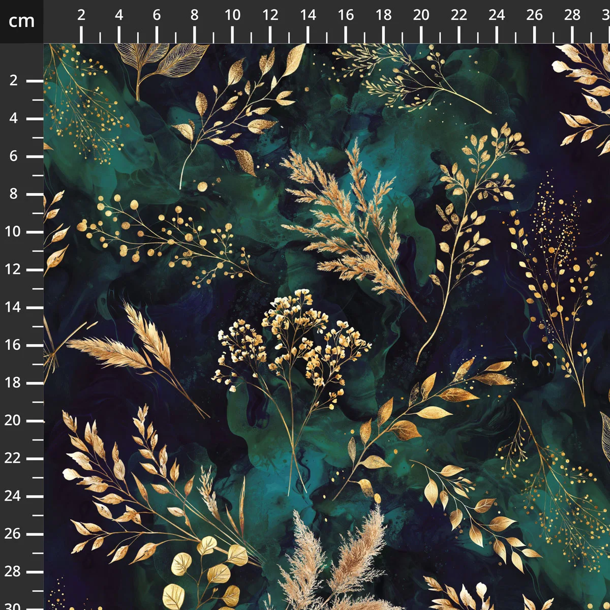Midnight Flora - Deep Teal