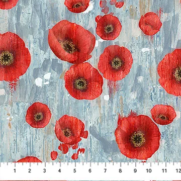 Poppy Meadow - Poppy blue multi