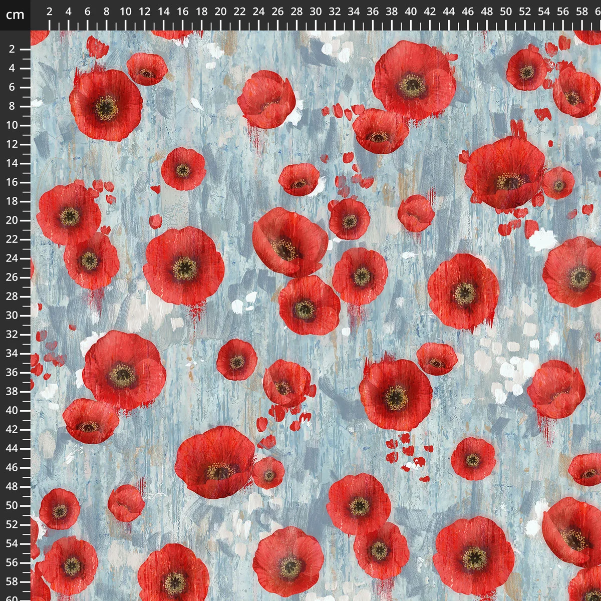 Poppy Meadow - Poppy blue multi