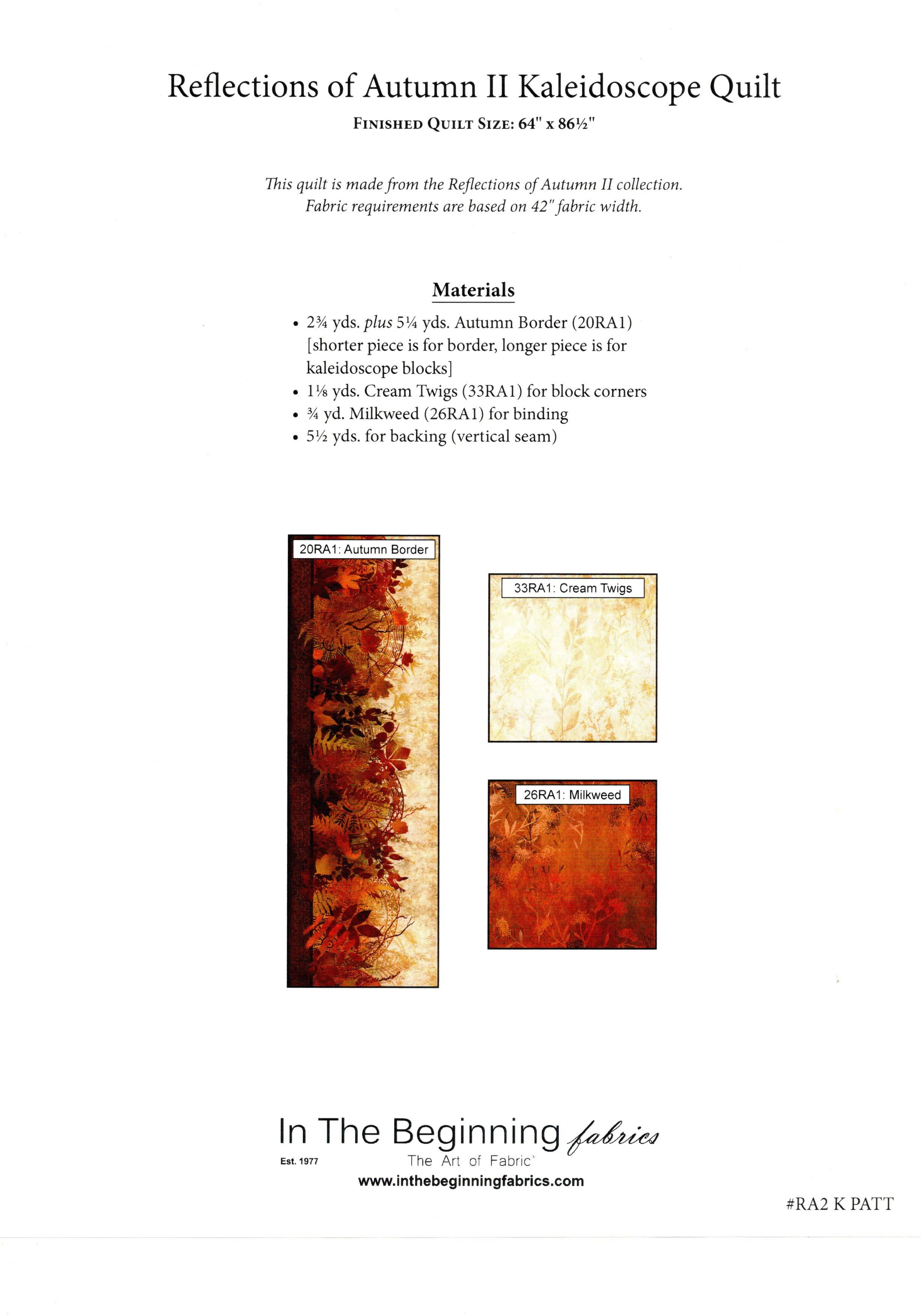 Reflections of Autumn II Kaleidoskop - Quilt Anleitung