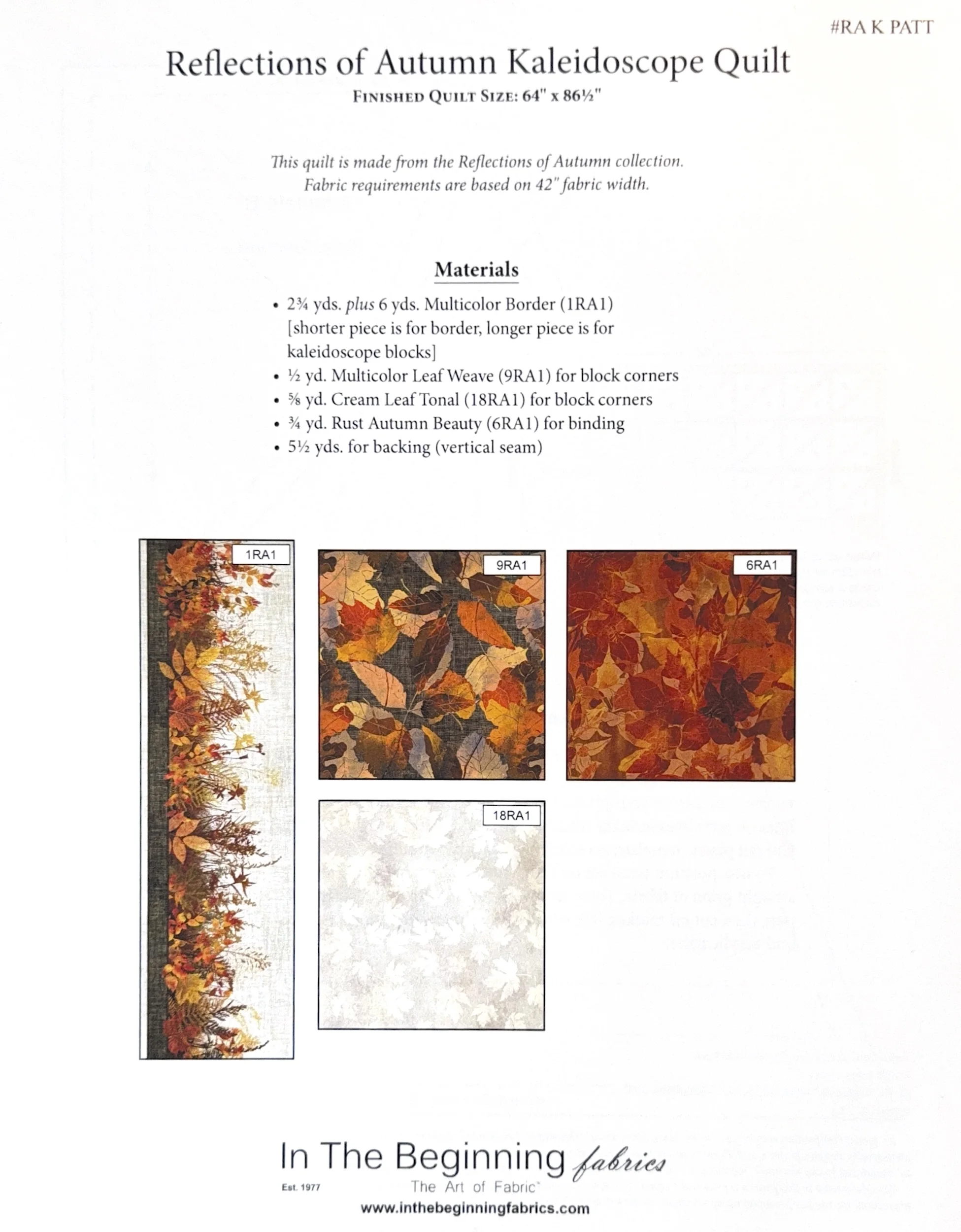 Reflections of Autumn Kaleidoskop - Quilt Anleitung