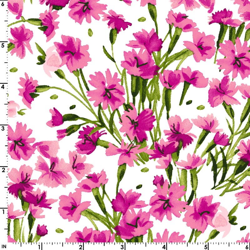 Nelken allover pink - Bloom On - 1 Stück = 2,60 Meter