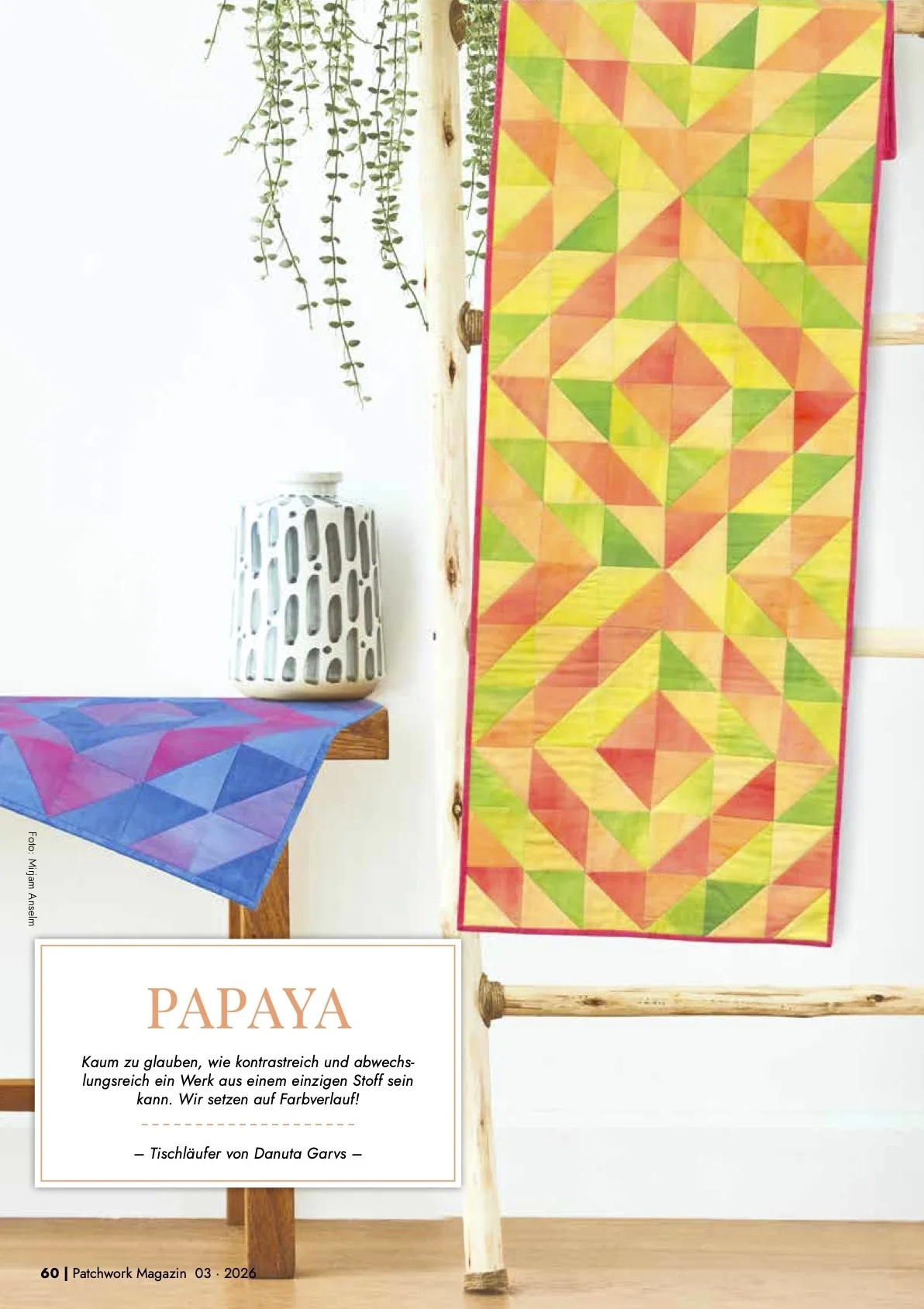 Tischläufer Pansy - Quilt Kit